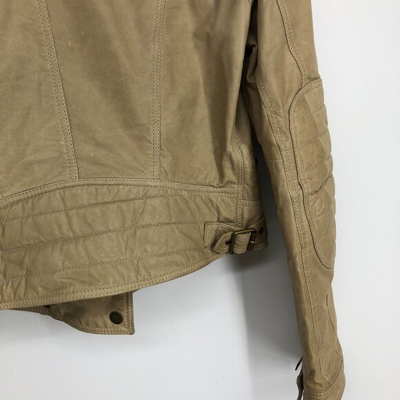Burberry Tan Leather Women’s Moto Jacket size 6 - Picture 11 of 16